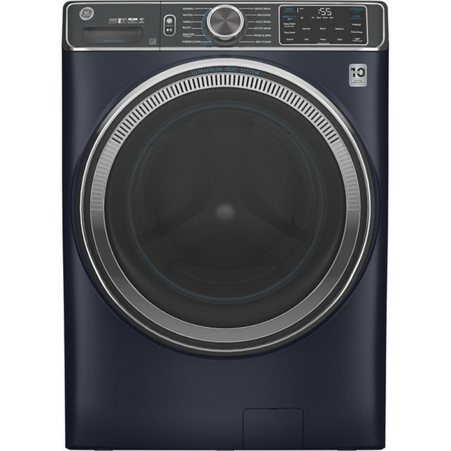 GE® 5.0 Cu.ft. Capacity Smart Front Load ENERGY STAR® Steam Washer with Smart Dispense™ Ultra Fresh Vent System with Odor Block™ and Sanitize + Allergen - Sapphire Blue