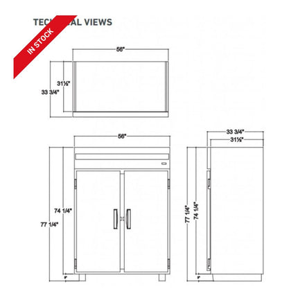 Merchandiser Vertical Freezer With 2 Glass Doors