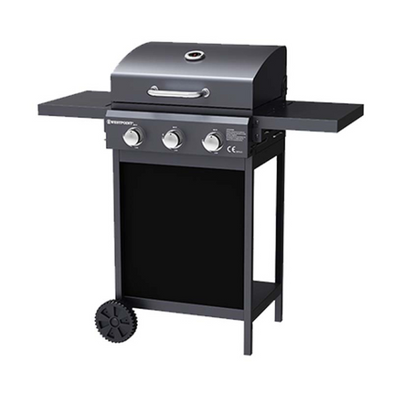3 Gas Burners Barbecue Grill Westpoint