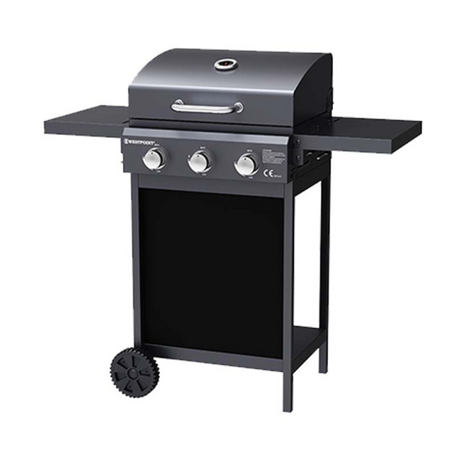 3 Gas Burners Barbecue Grill Westpoint