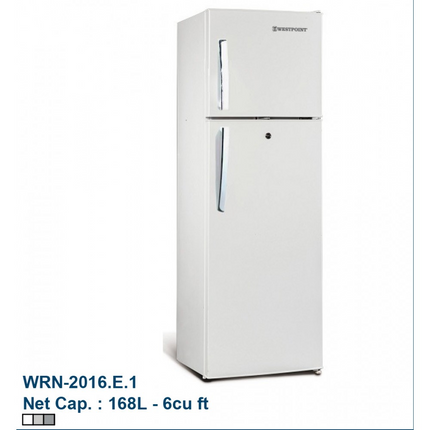 6 Cuft/ 168L Defrost Refrigerator White 2 Doors Westpoint