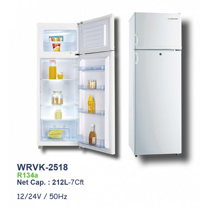 7 Cuft/ 212L Solar Refrigerator White 2 Doors Defrost + Charge Controller Westpoint